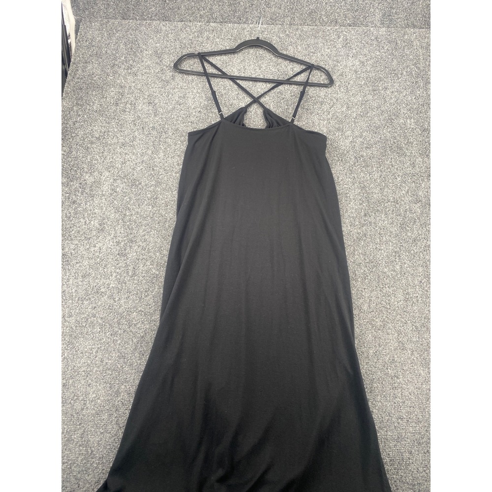 Auden Cloud Knit Sleepwear Nightgown Womens Medium Black Strappy Sleep Dress